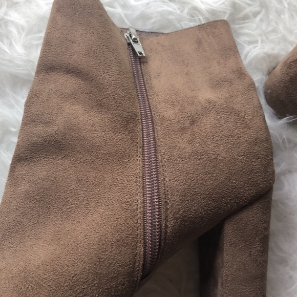 SUEDE PEEP TOE BOOTIES - Picture 2 of 5